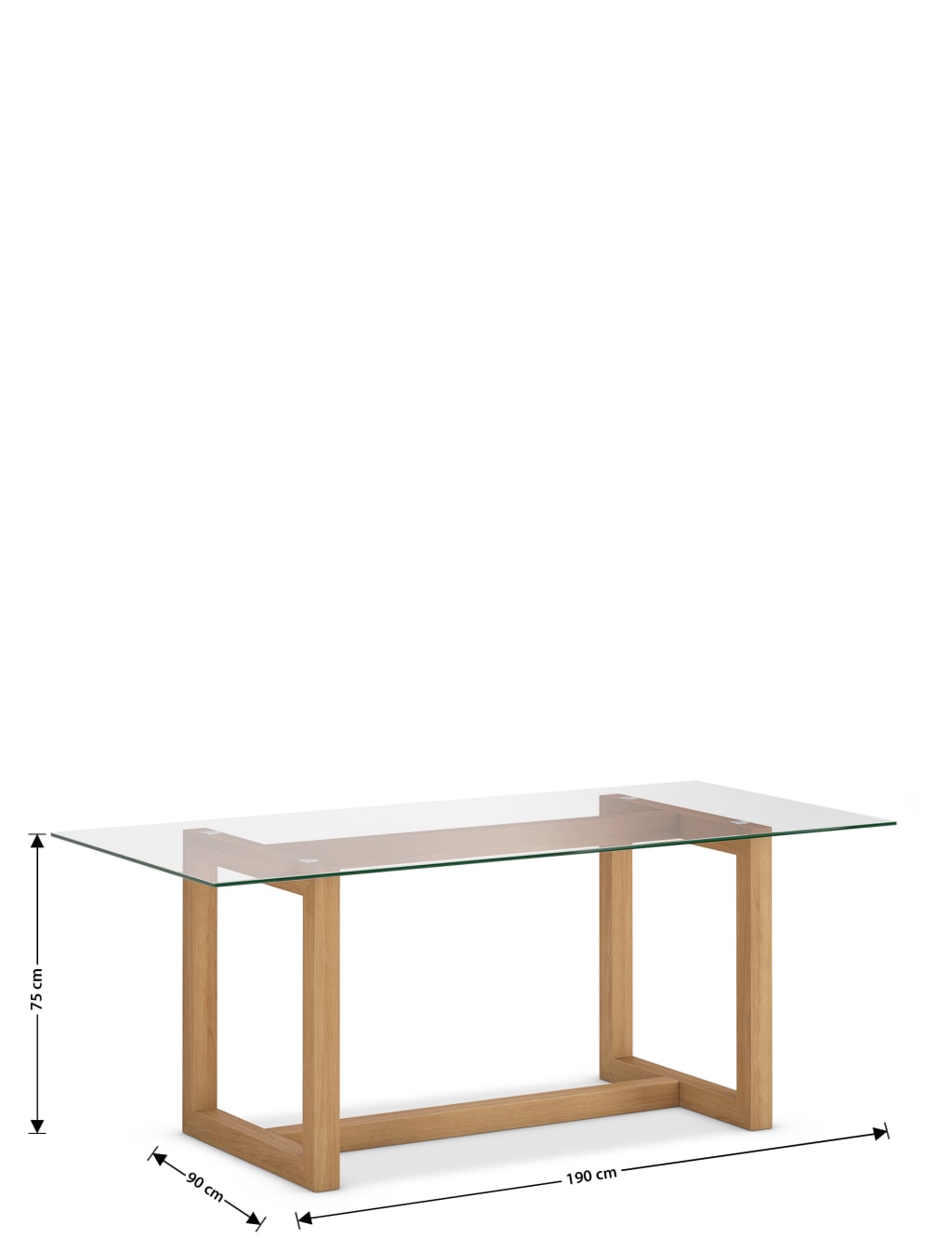 Colby Rectangular Glass Dining Table | M&S
