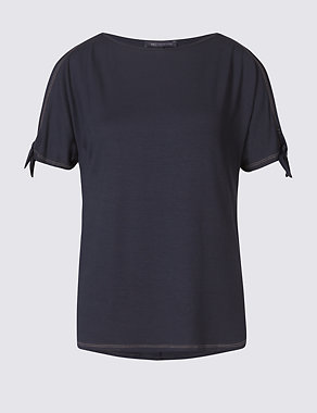 Cold Shoulder Slash Neck T-Shirt Image 2 of 4