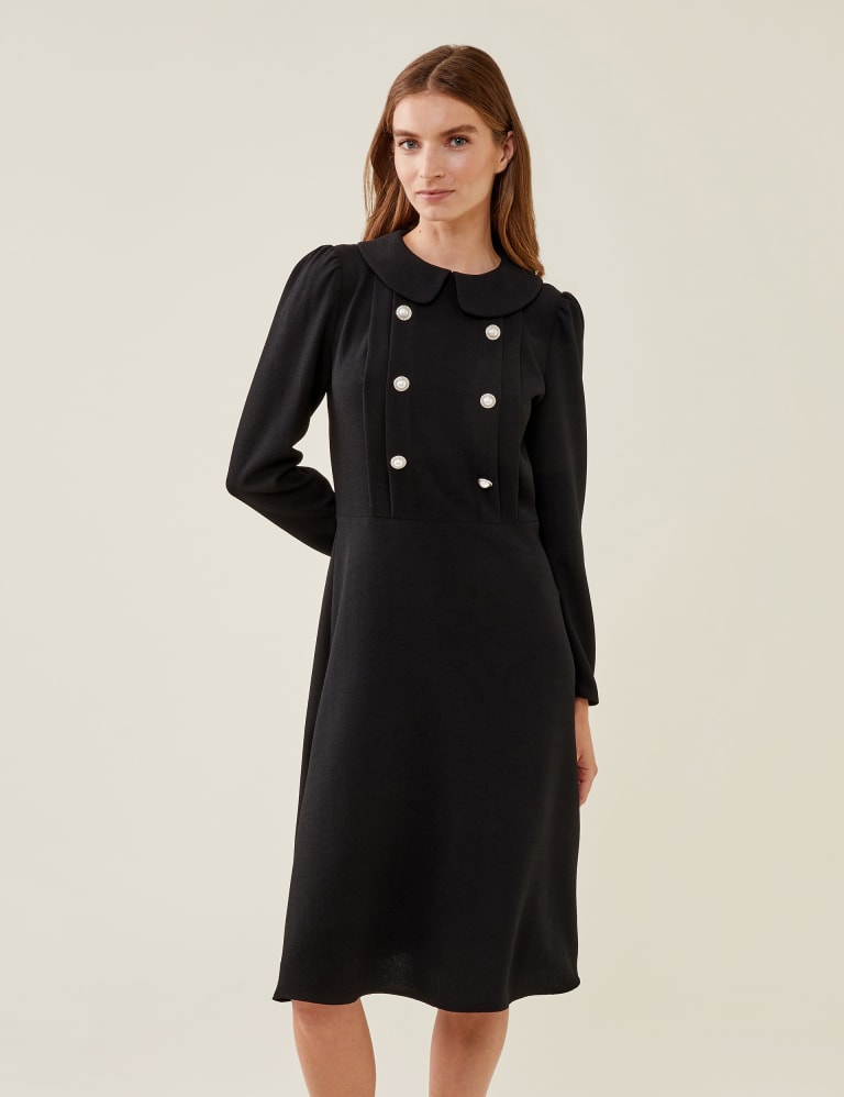 Collared Button Detail Midi Tea Dress 1 of 4