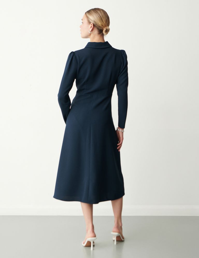 Buy Collared Button Detail Midi Waisted Dress | Finery London | M&S