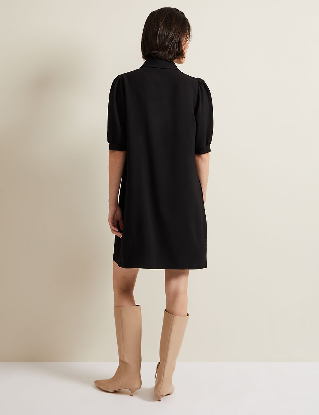 Collared Button Detail Mini Swing Dress 4 of 6