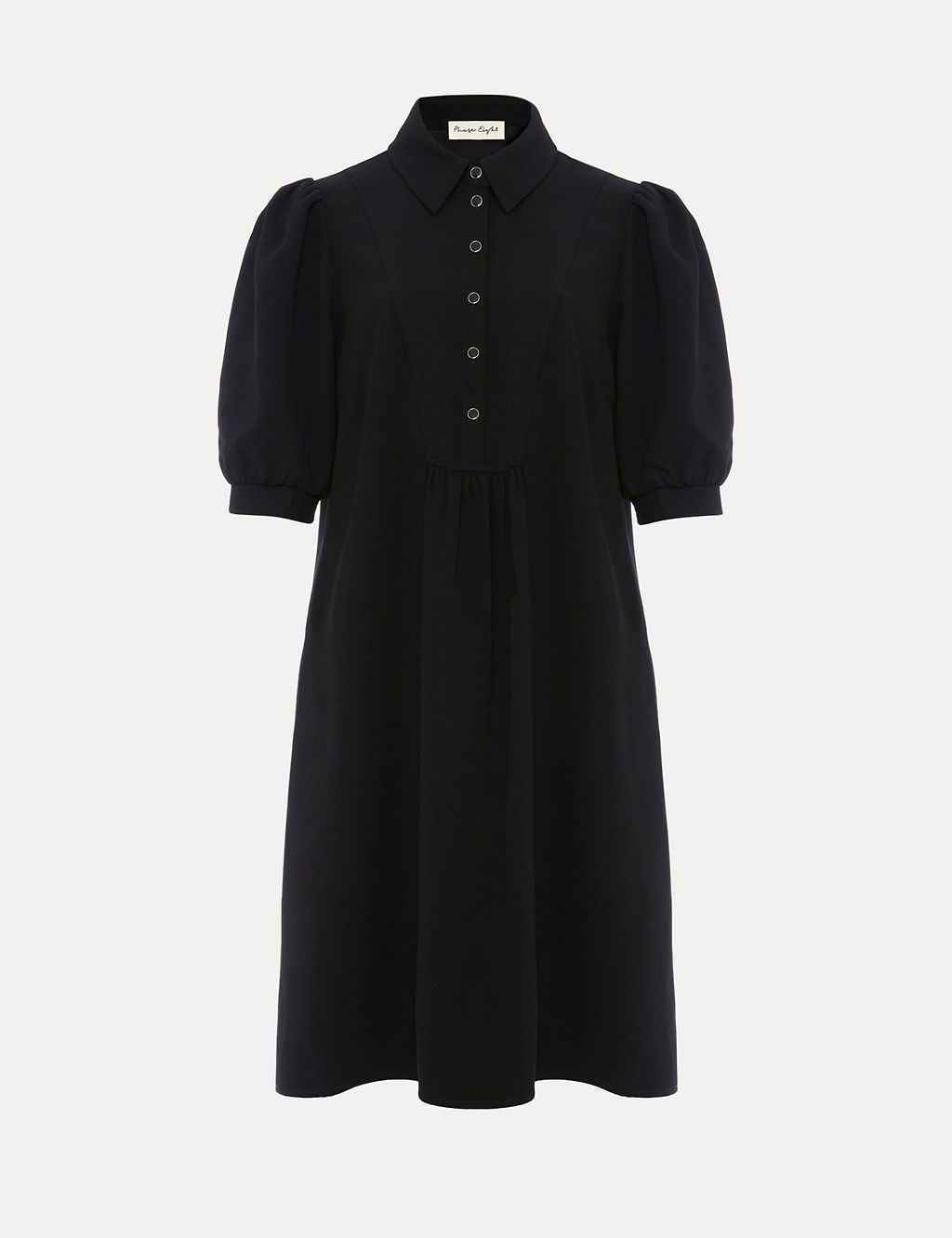 Collared Button Detail Mini Swing Dress 1 of 6