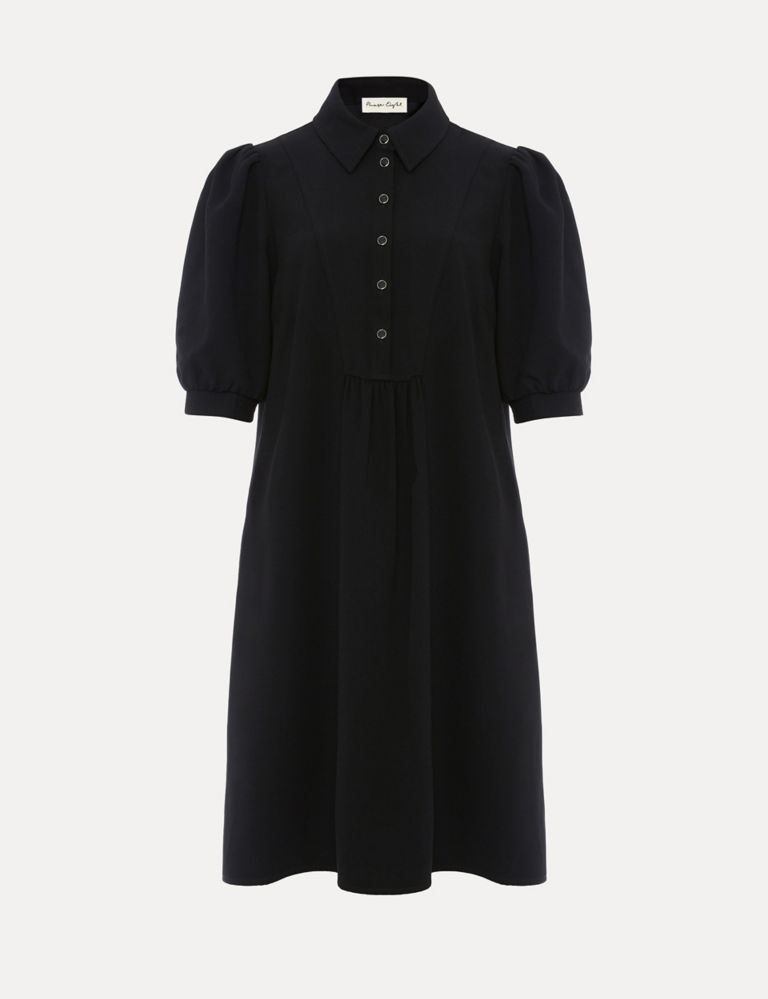 Collared Button Detail Mini Swing Dress 2 of 6