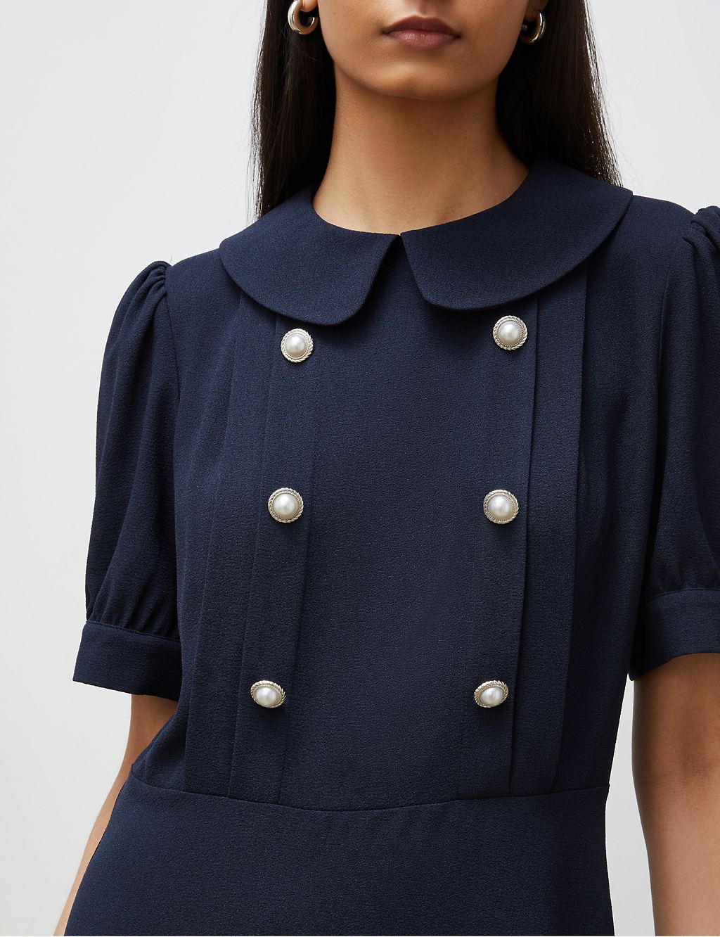 Collared Button Feature Midi Waisted Dress 2 of 4