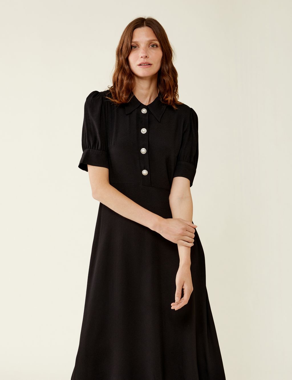 Collared Button Front Midi Waisted Dress | Finery London | M&S