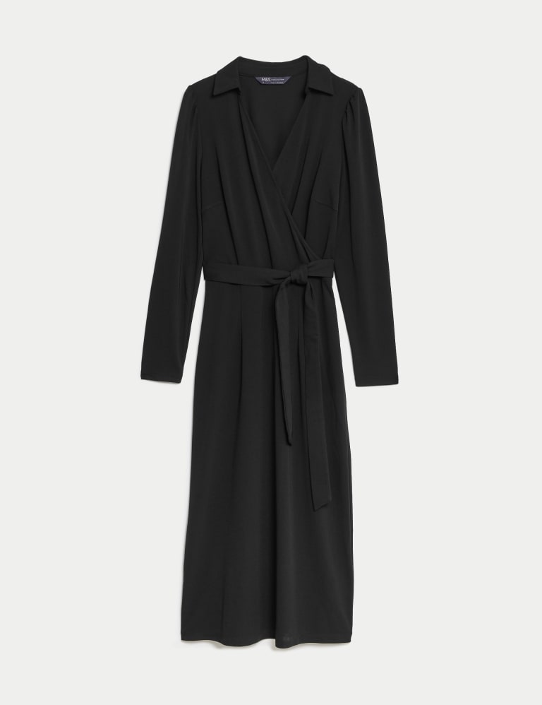Collared sales wrap dress