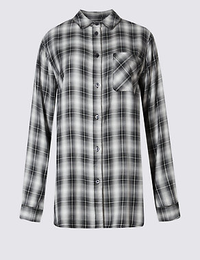 Collared Neck Checked Shirt Image 2 of 4