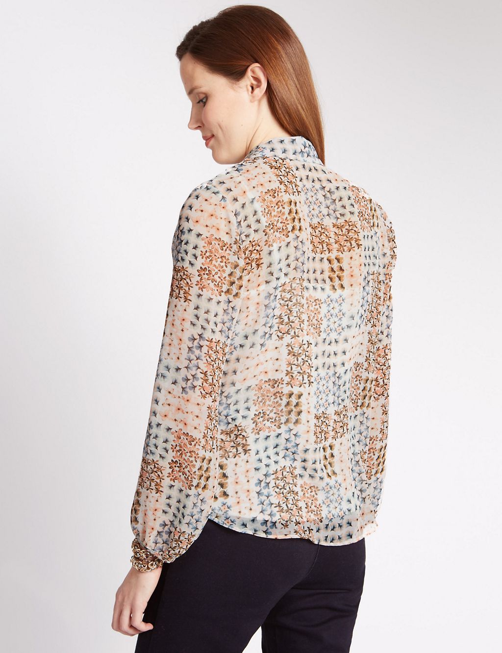 Collared Neck Floral Blouse 2 of 3