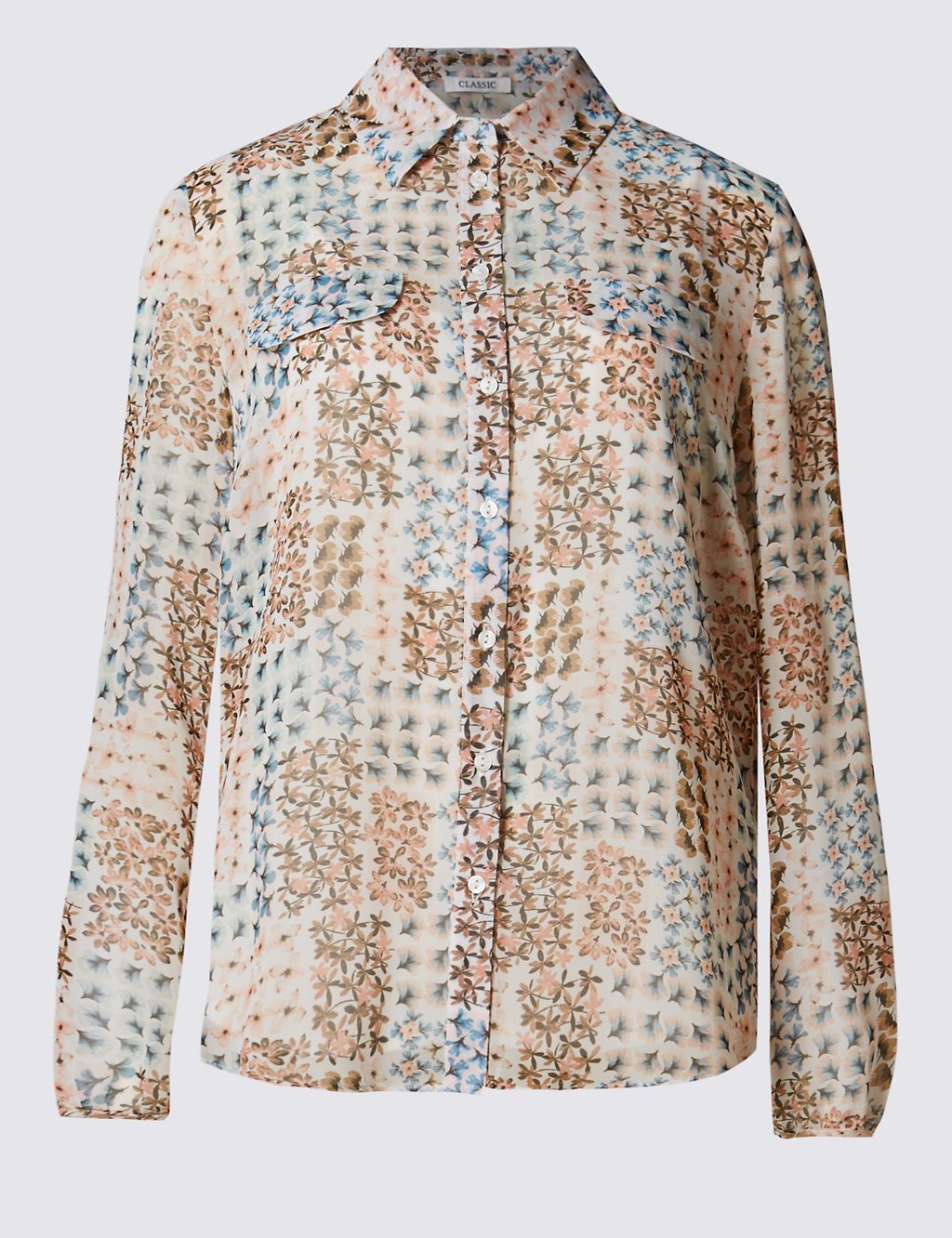 Collared Neck Floral Blouse 1 of 3