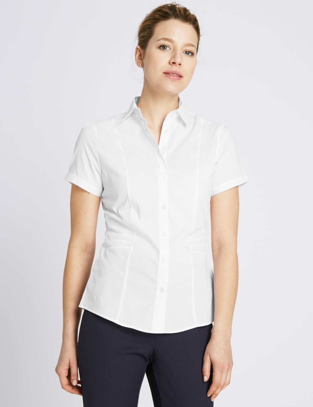 Collared Neck Fuller Bust Shirt M&S Collection M&S