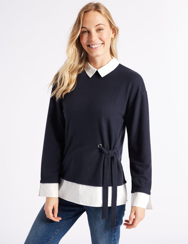 Collared Neck Long Sleeve Top 1 of 5