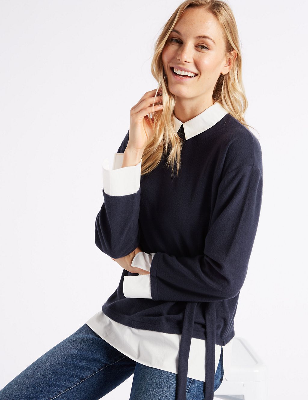 Collared Neck Long Sleeve Top 2 of 5