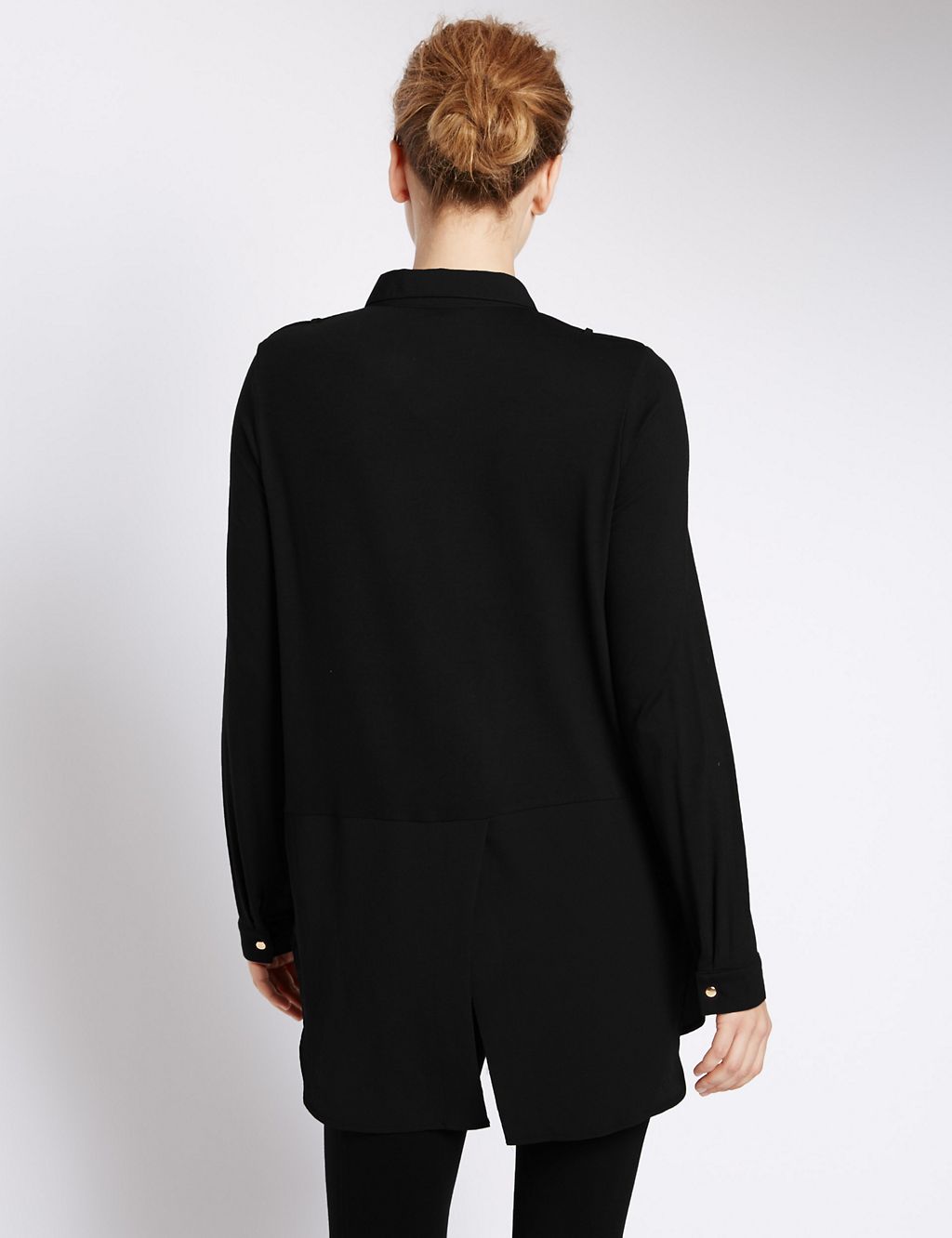 Collared Neck Longline Shirt 2 of 4