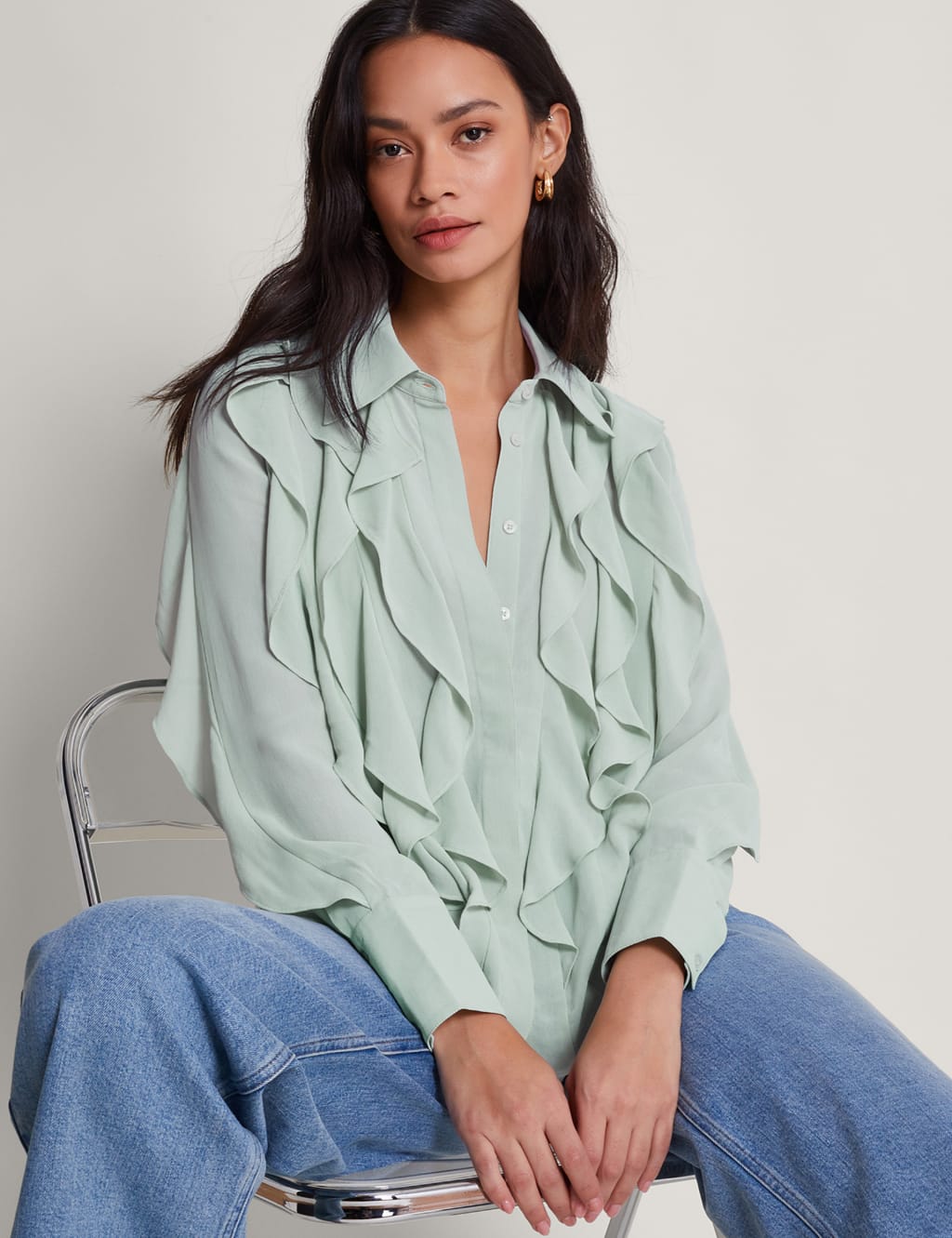Collared Ruffle Blouse | Monsoon | M&S