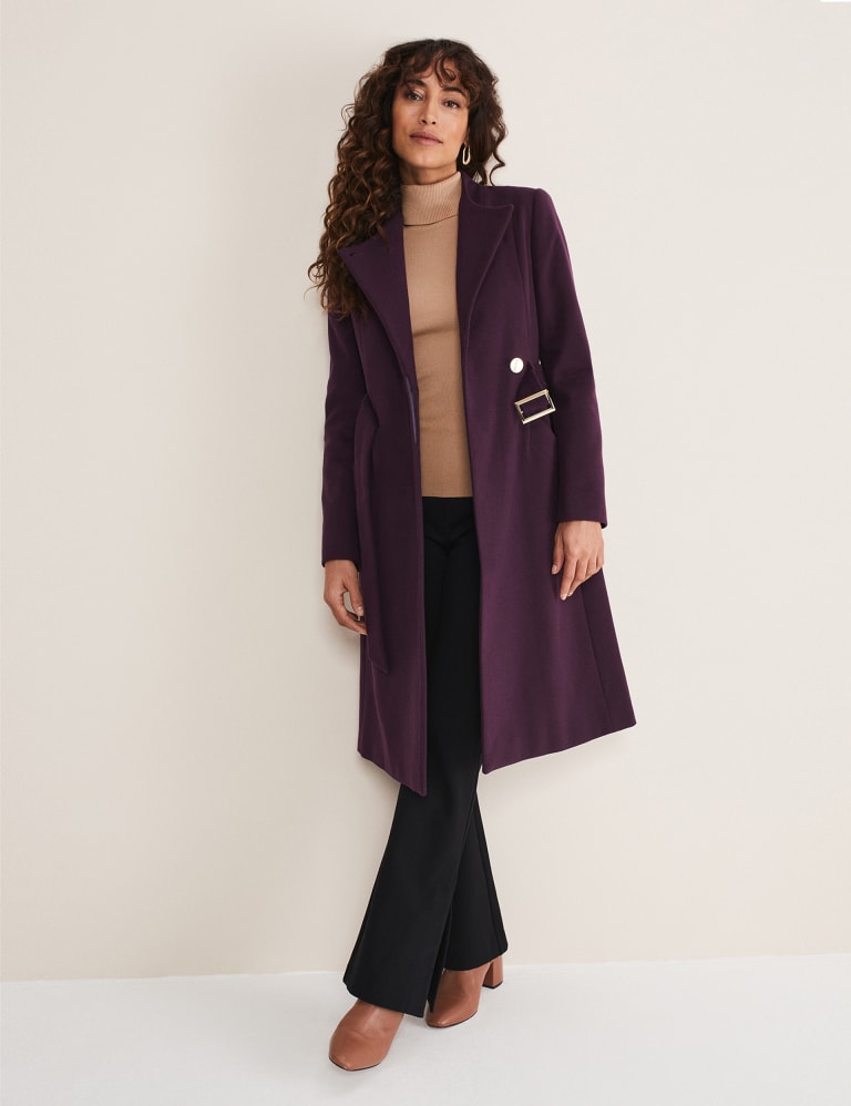 Collarless Longline Wrap Coat