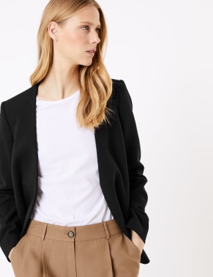 Long open front clearance blazer