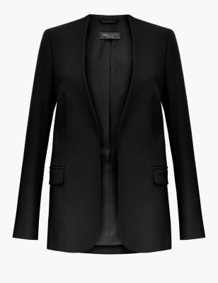 Open front clearance black blazer