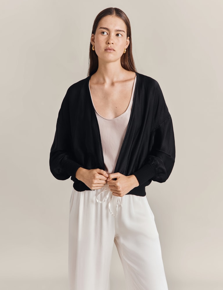 Collarless bomber jacket shop