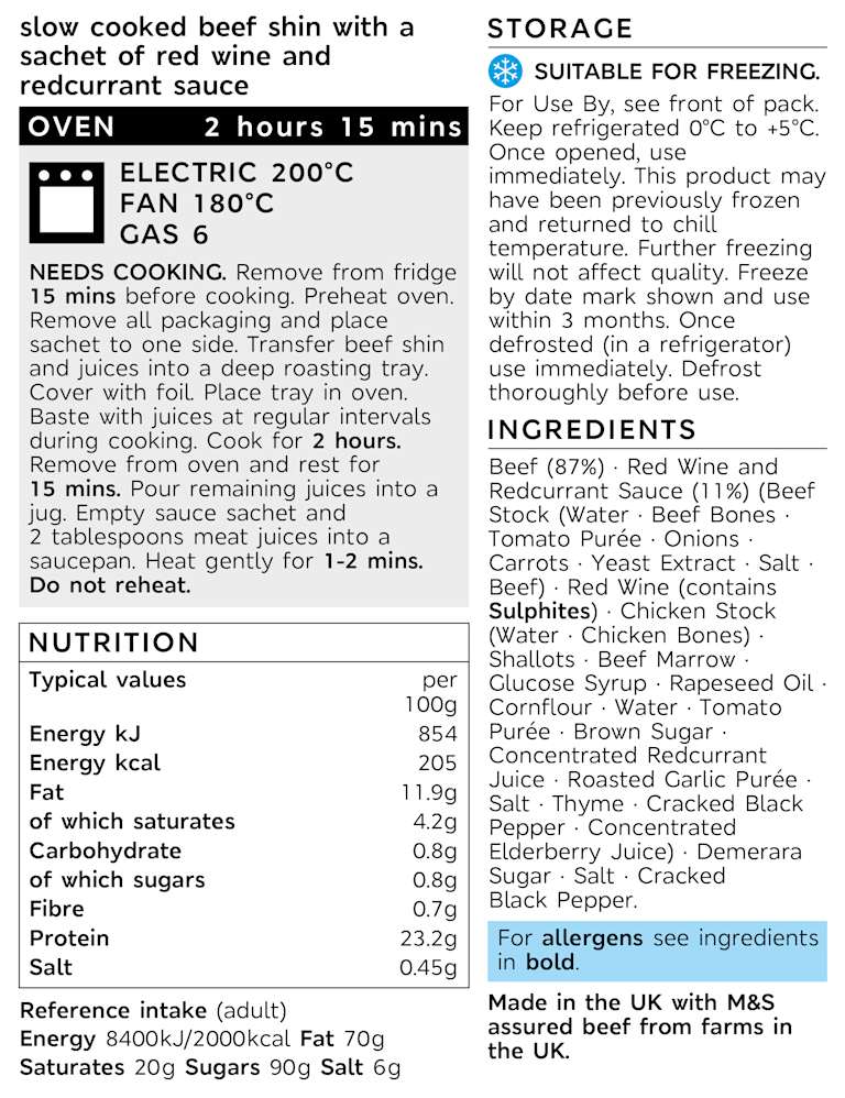Collection SlowCooked Shin of British Beef with a Bordelaise Sauce