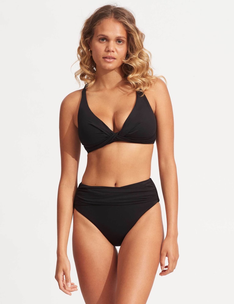 Collective High Waisted High Leg Bikini Bottoms, Seafolly