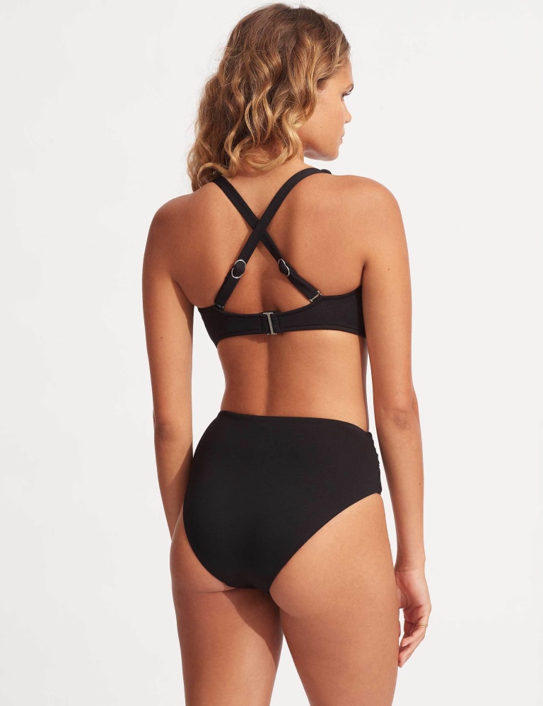 Collective High Waisted High Leg Bikini Bottoms Seafolly M S