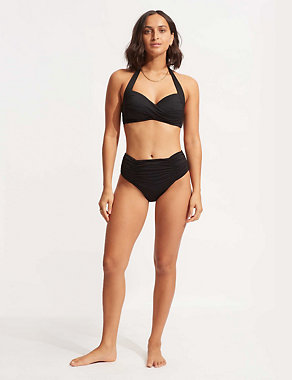 Collective Padded Twist Front Plunge Halterneck Bikini Top Image 2 of 8