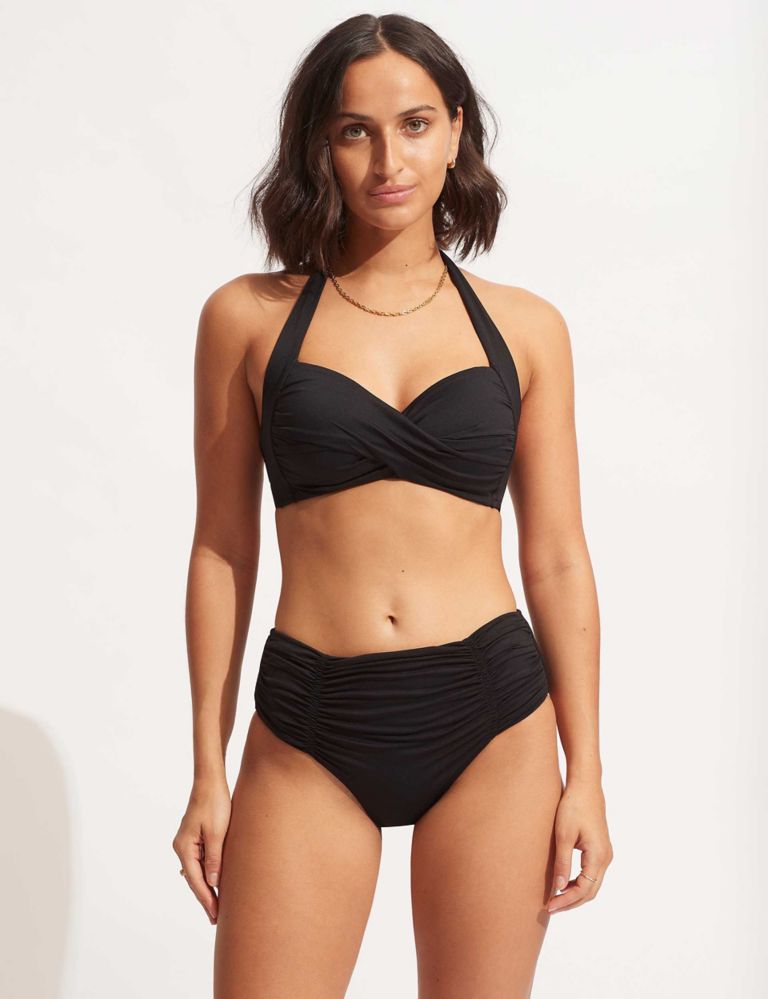 Collective Padded Twist Front Plunge Halterneck Bikini Top 5 of 8