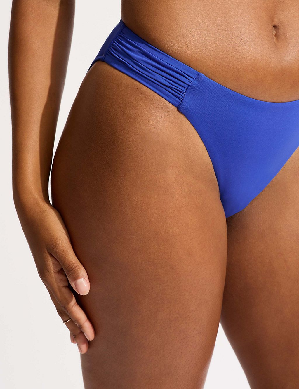 Collective Ruched Side Detail High Leg Bikini Bottoms 1 of 4