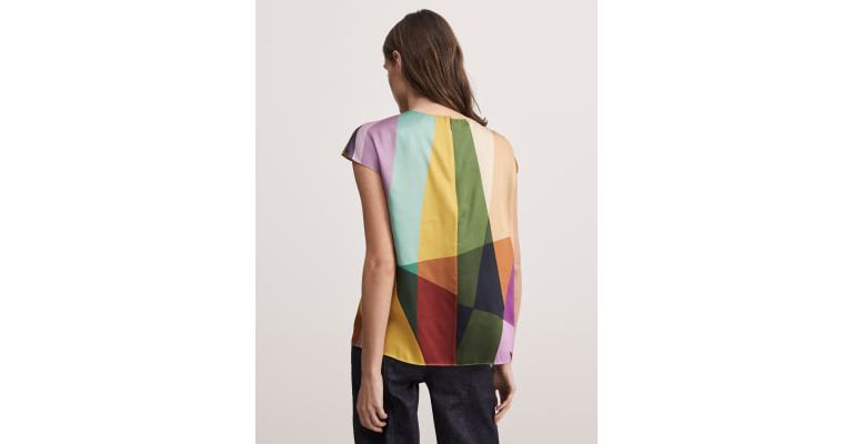 Colour Block Crew Neck Relaxed Blouse 3 of 6
