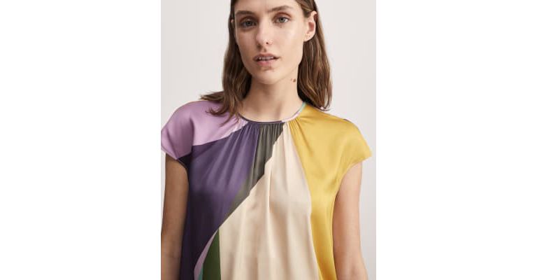 Colour Block Crew Neck Relaxed Blouse 4 of 6