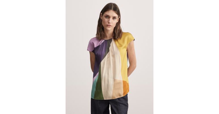 Colour Block Crew Neck Relaxed Blouse 5 of 6