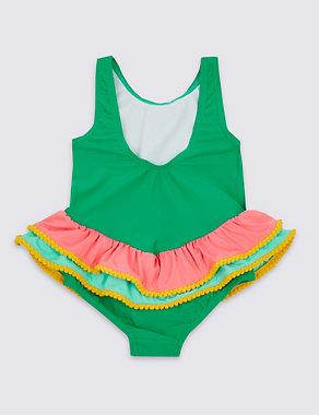 Colour Block Frill Swimsuit (3 Months - 7 Years) Image 2 of 3