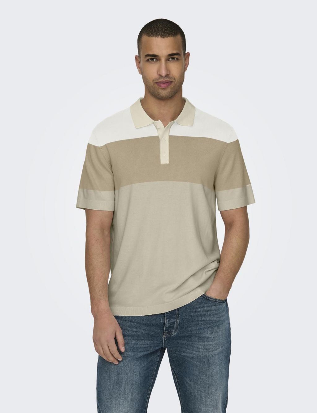 Colour Block Knitted Polo Shirt 3 of 3