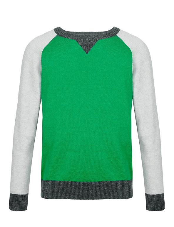 Colour Block Long Sleeve Jumper (5-14 Years) Image 1 of 2