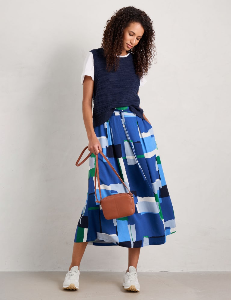 Colour Block Midi A-Line Skirt 1 of 6