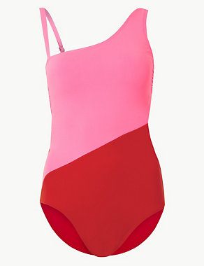 Colour Block Padded Bandeau Swimsuit Image 2 of 6