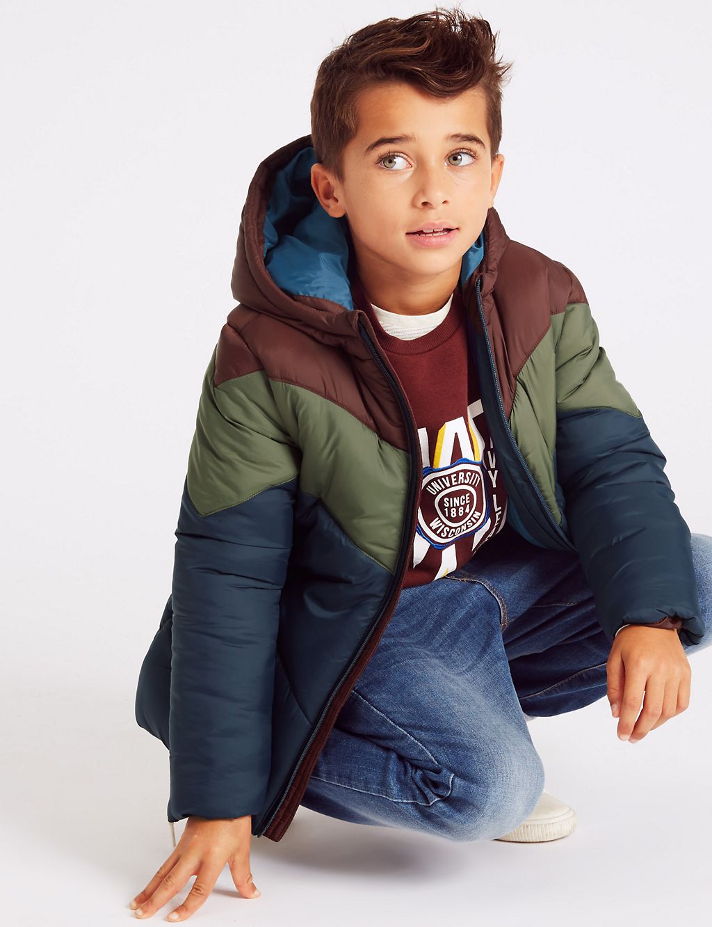 Colour Block Padded Coat (3-16 Years) 3 of 4