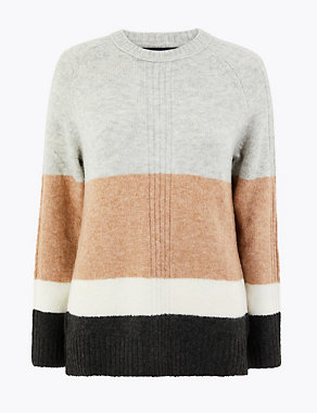 Colour Block Relaxed Fit Jumper Image 2 of 4