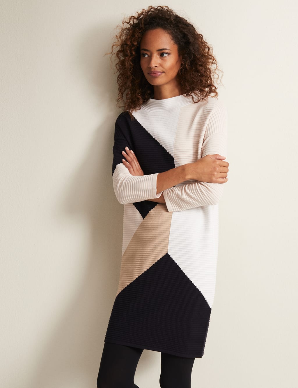 Colour Block Round Neck Mini Jumper Dress | Phase Eight | M&S