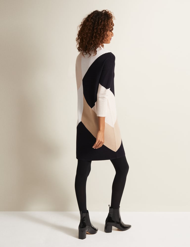 Colour Block Round Neck Mini Jumper Dress Phase Eight M S