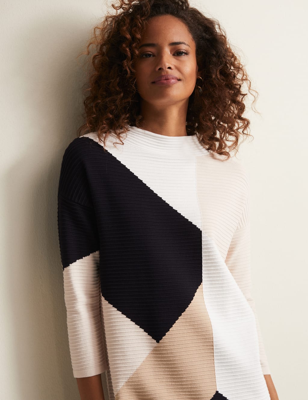 Colour Block Round Neck Mini Jumper Dress Phase Eight M S