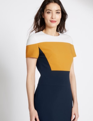 Color block shift clearance dress