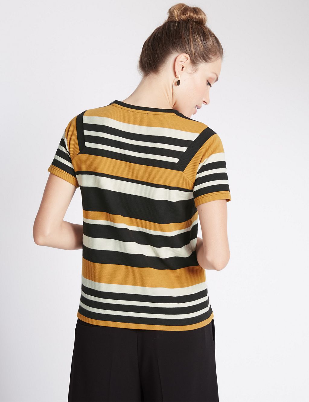 Colour Block Striped Short Sleeve T-Shirt 2 of 4