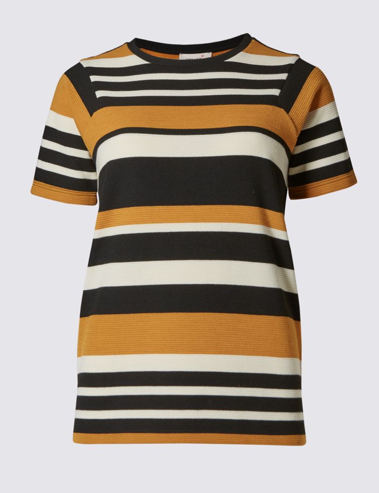 Colour Block Striped Short Sleeve T-Shirt 2 of 4