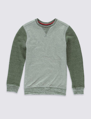 Colour Block Textured Sweatshirt (5-14 Years) Image 2 of 3