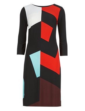 Colour Block Tunic Dress Image 2 of 3