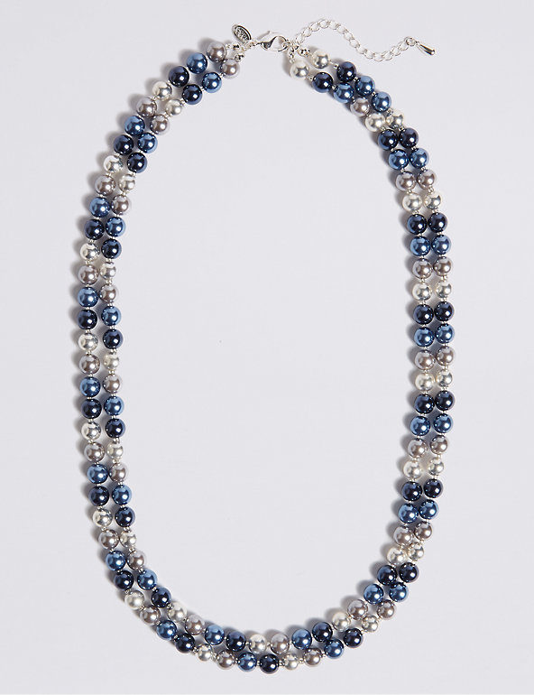 Coloured Pearl Double Row Necklace Image 1 of 1
