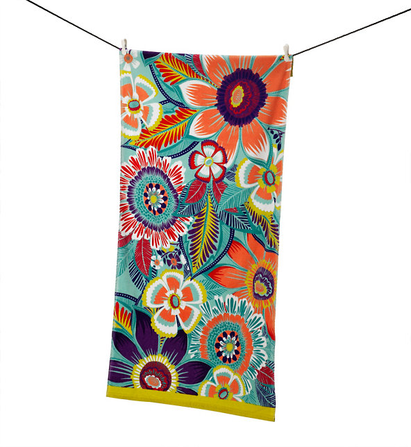 Colourfield Floral Beach Towel Image 1 of 1