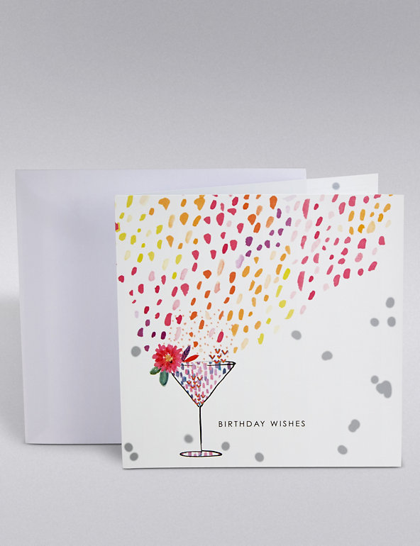 Colourful Cocktail Glass Card Image 1 of 2