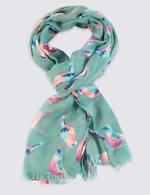 Colourful Parakeet Scarf Image 2 of 3